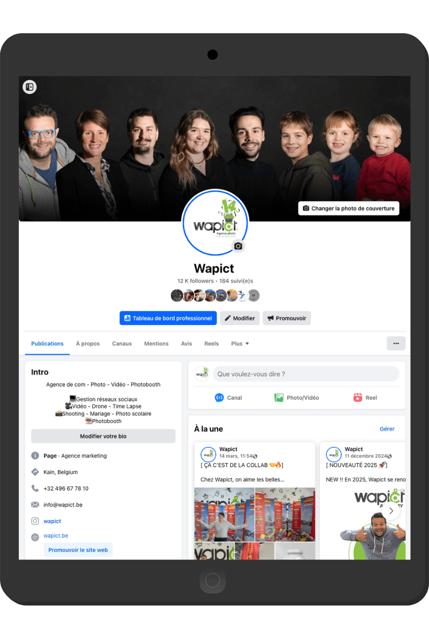 agence de communication - screenshot page facebook wapict
