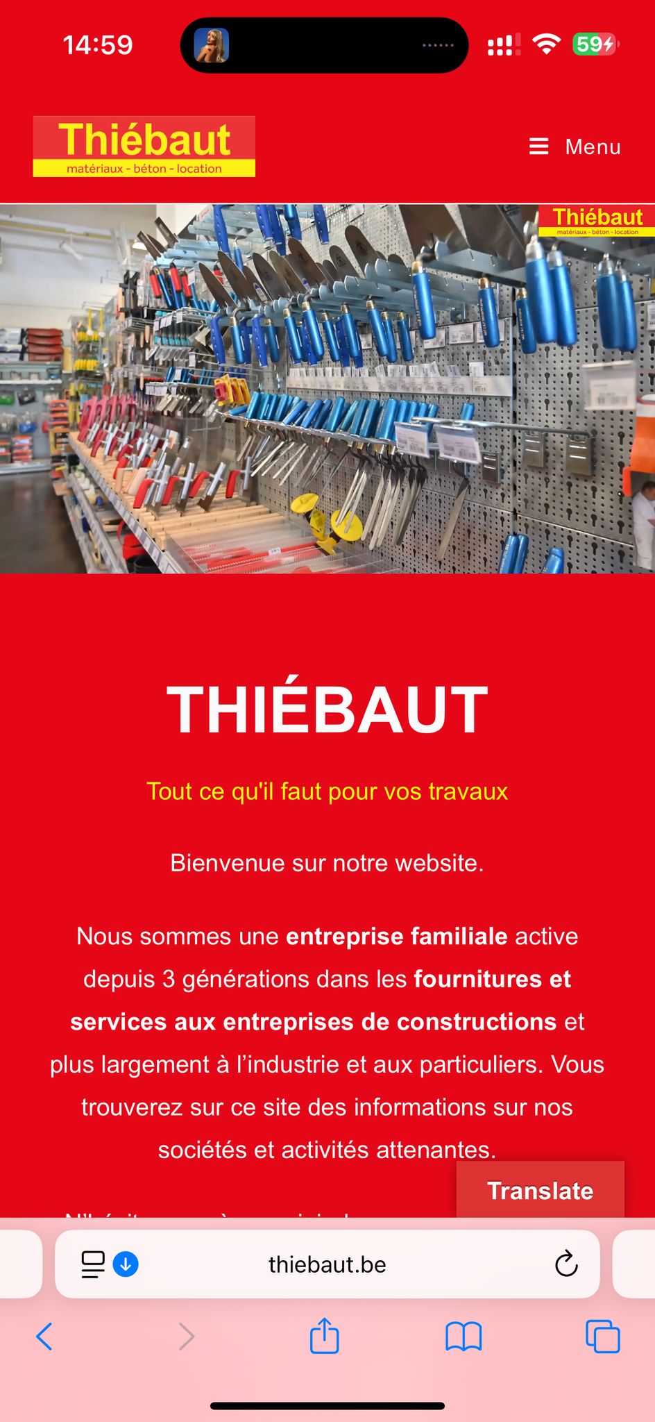 création de sites internet - mockup téléphone site thiebaut 